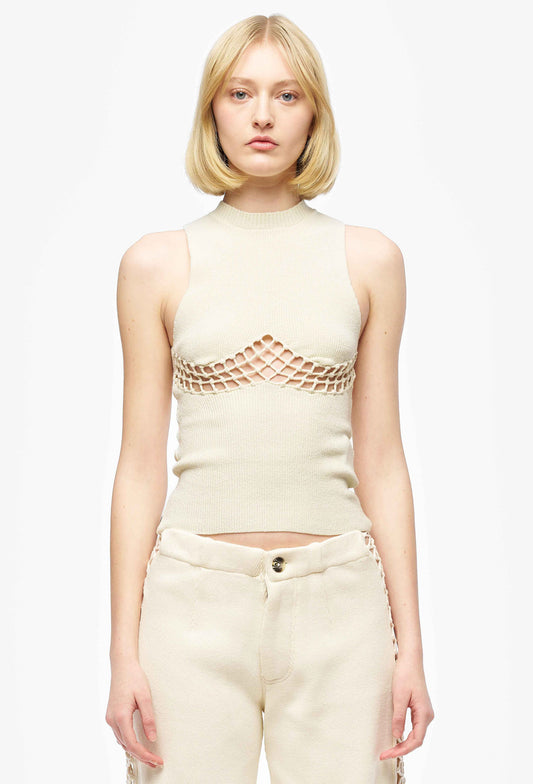 Milk Curve Accent Tank Top