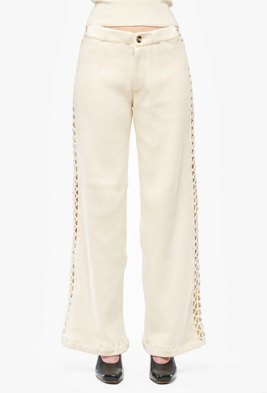 Milk Macrame Trousers