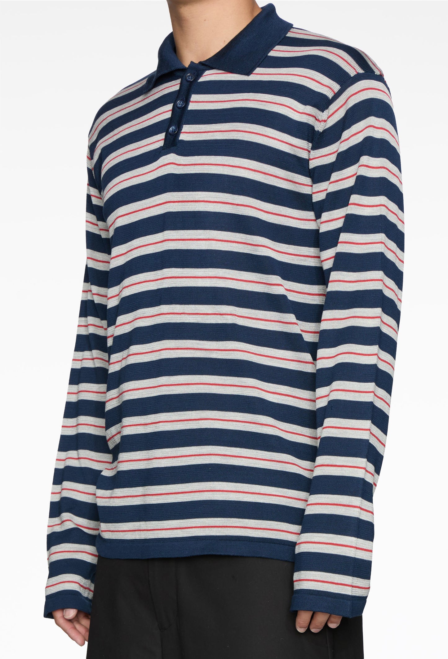 Multicolored Silk Chester Knit Sweater