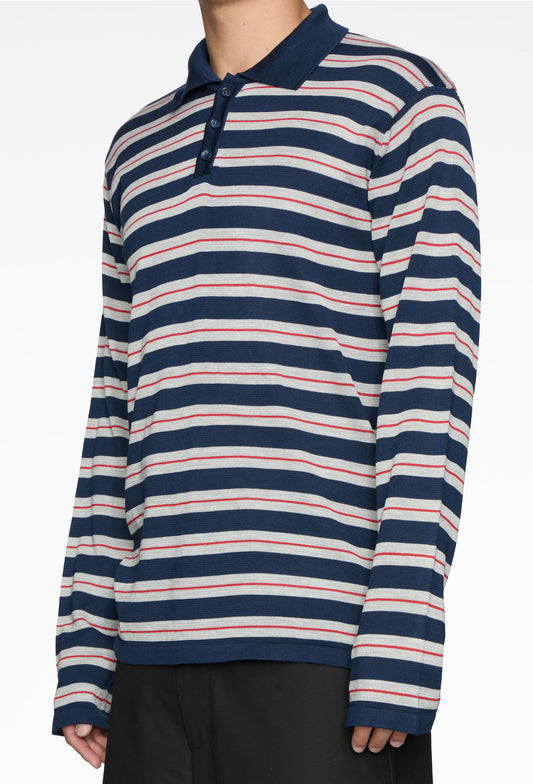 Multicolored Silk Chester Knit Sweater