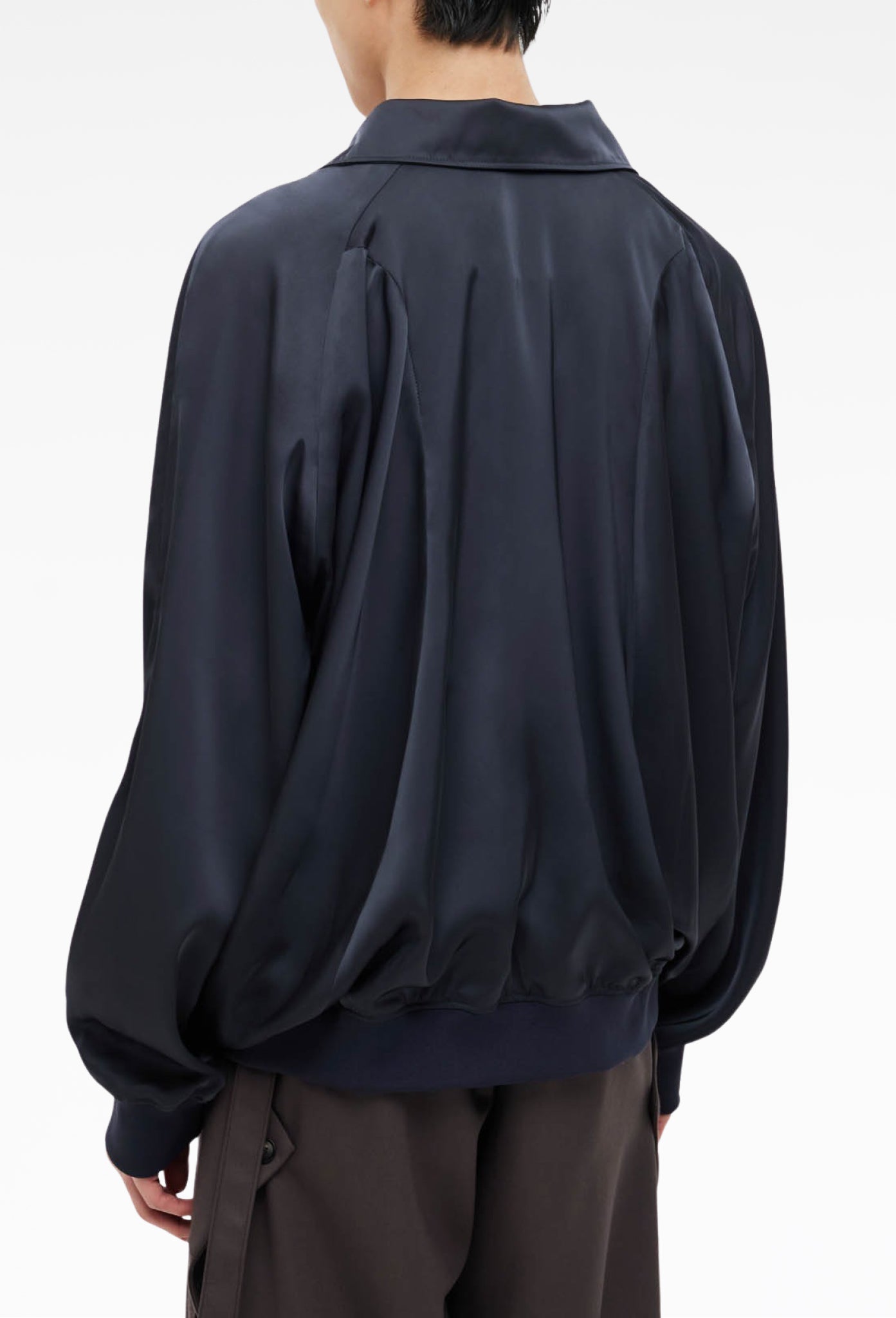 Navy Draped Track Jacket