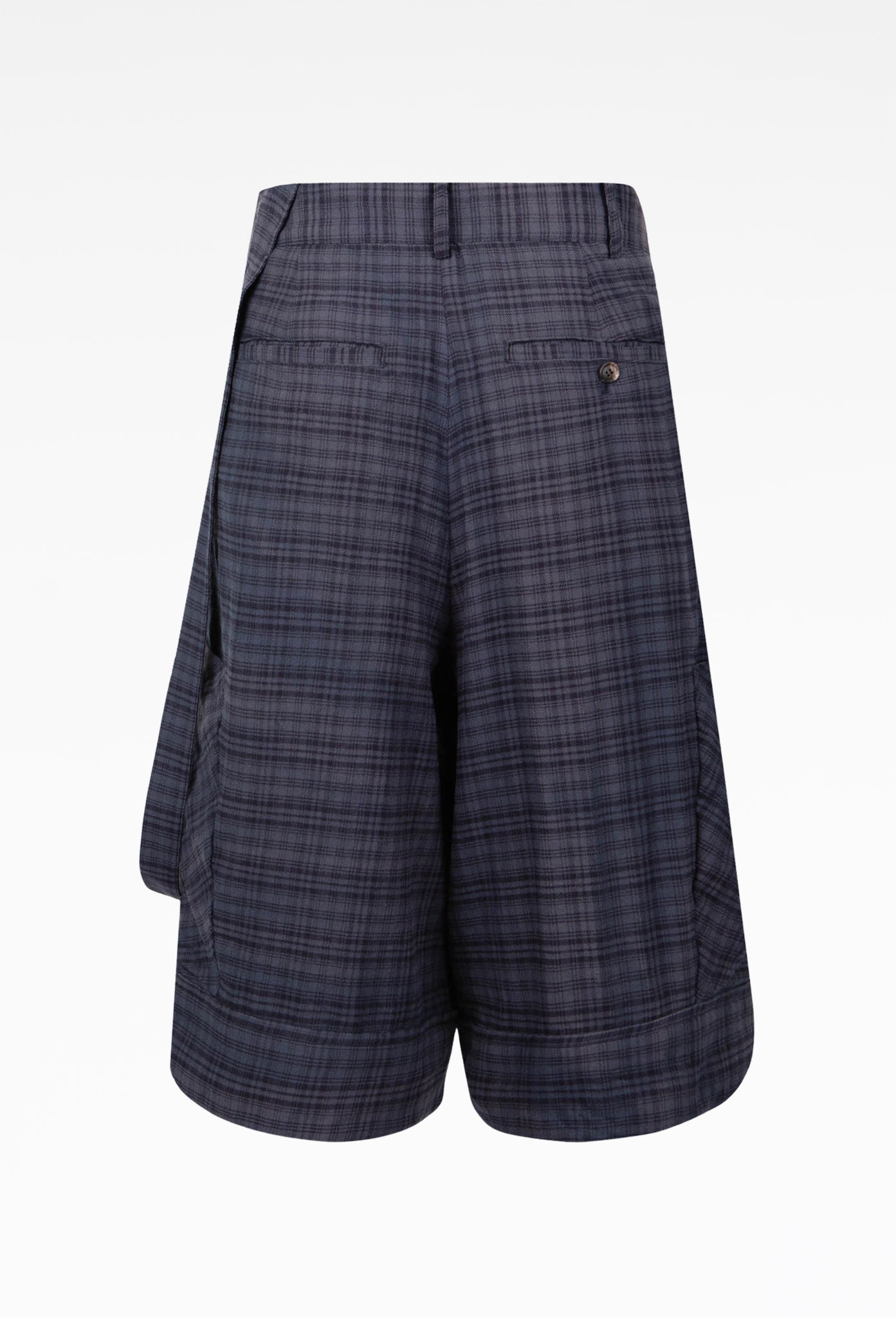 Navy Sun-Bleached Layered Strap Half Trousers