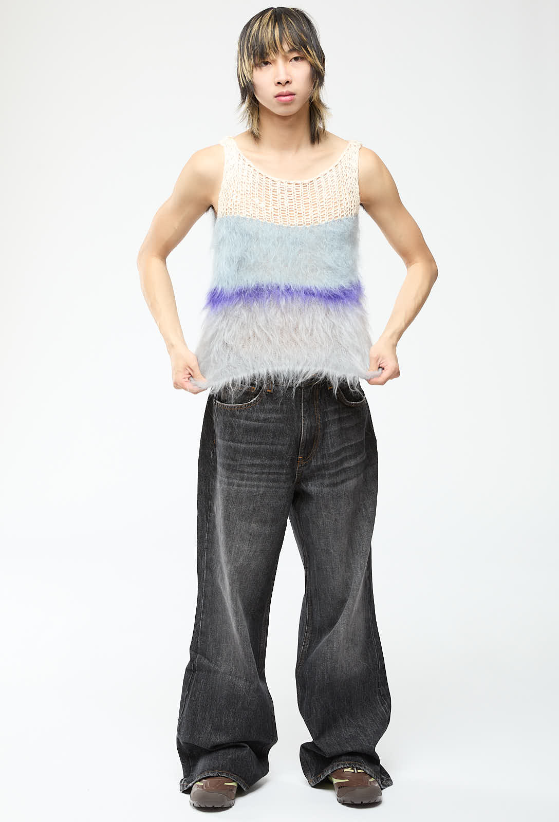 Nong Rak - Blue Suspended Cotton Tank Top