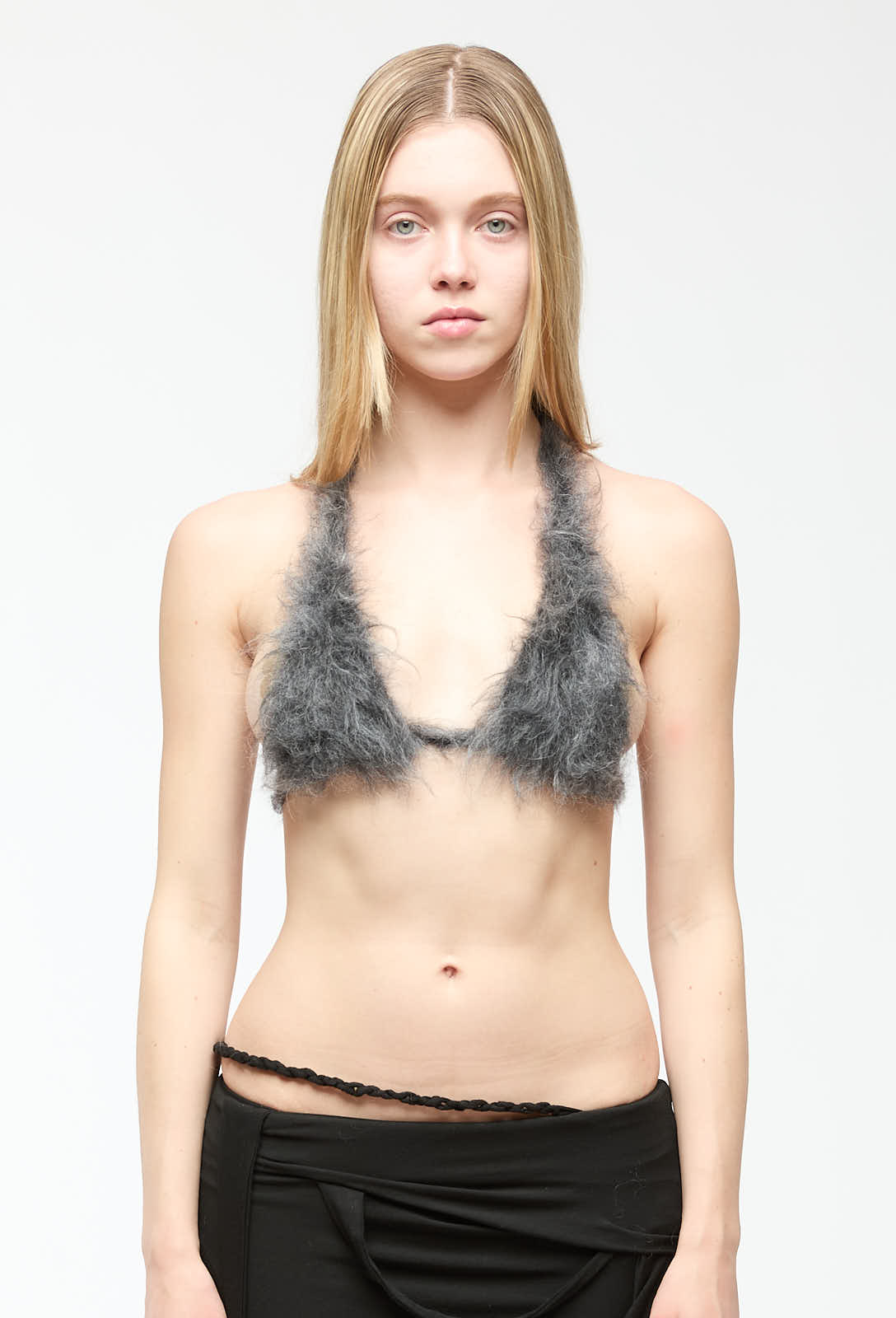 Nong Rak - Slate String Bralette Top