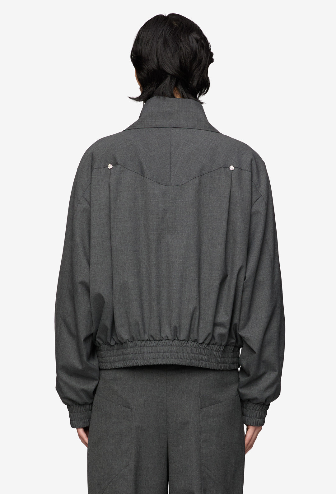 Obsidian Funnel-Neck Track Jacket