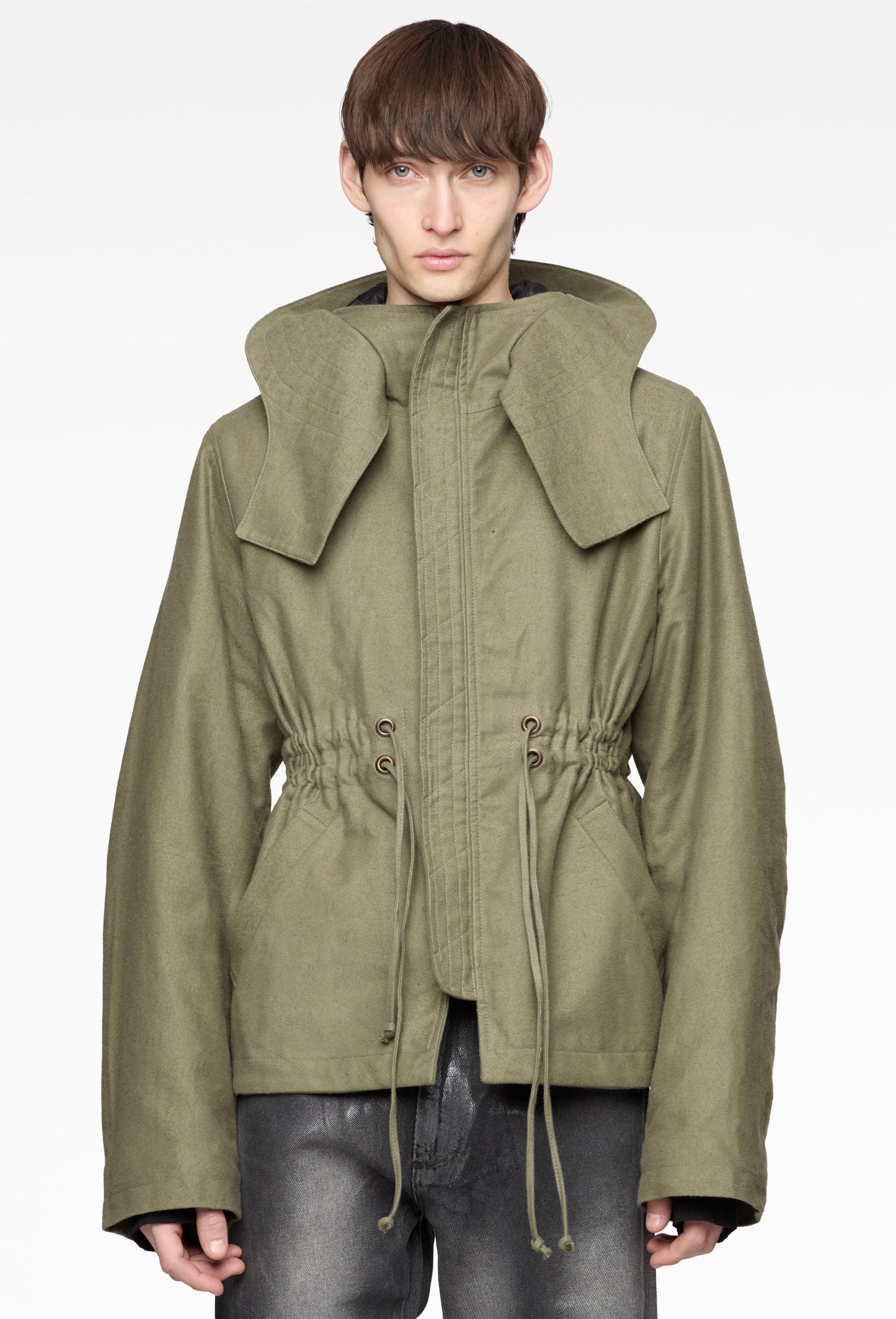 Olive Short Fishtail Parka