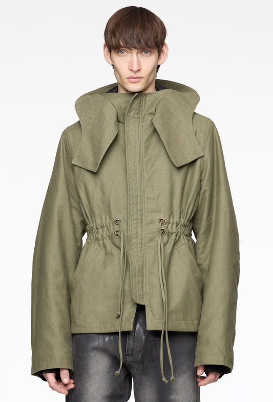 Olive Short Fishtail Parka