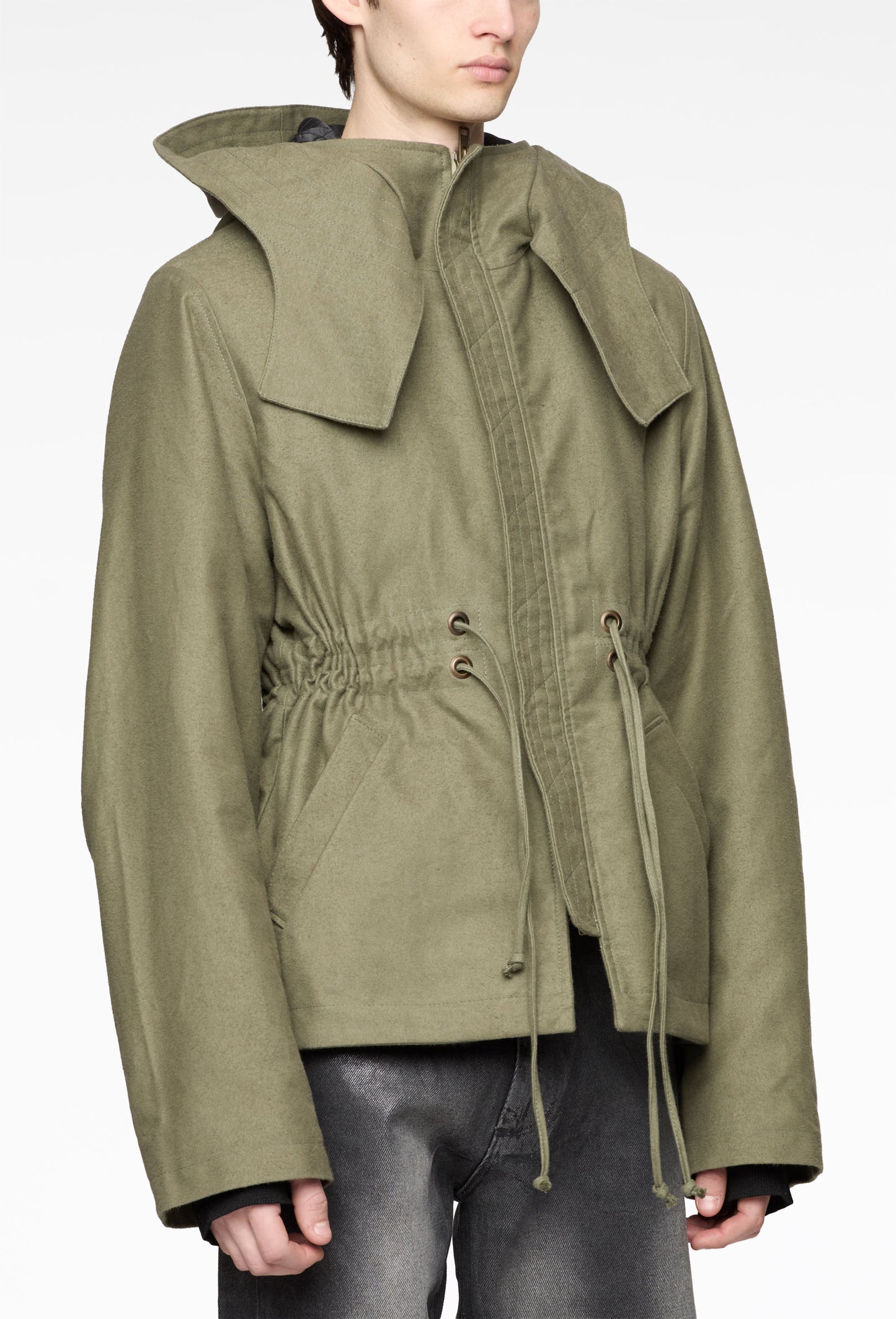 Olive Short Fishtail Parka