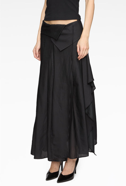 Opal Black Pleated Skirt