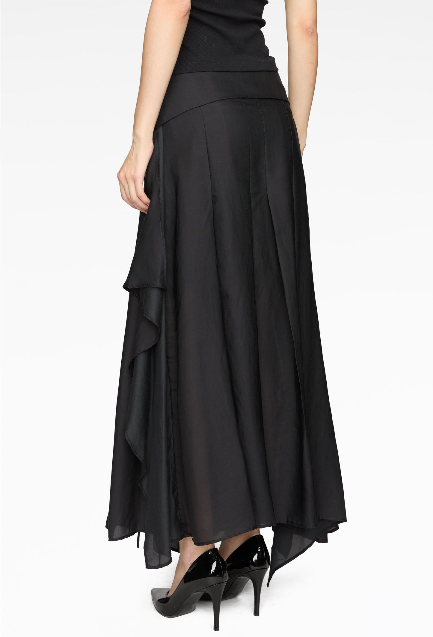 Opal Black Pleated Skirt