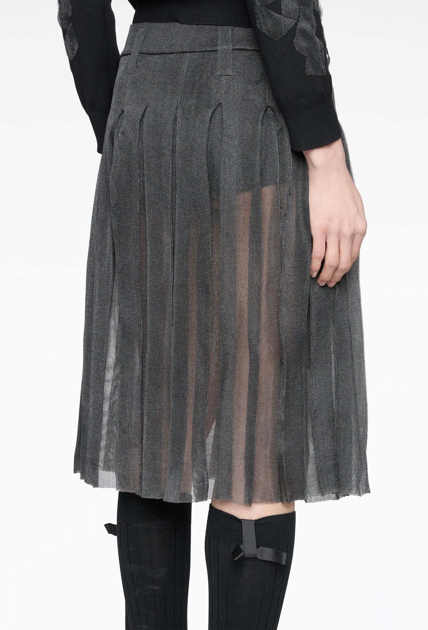 Organza Knit Pleated Skirt