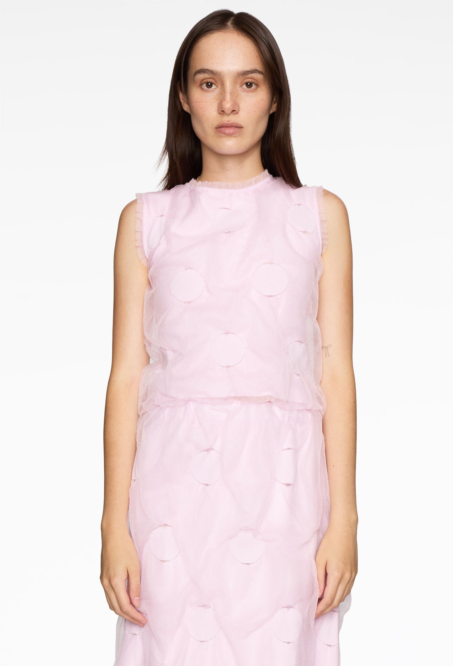 Pink Polka Dot Bubble Gum Knit Top
