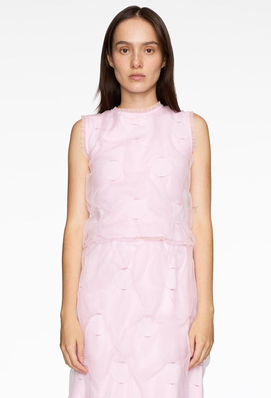 Pink Polka Dot Bubble Gum Knit Top
