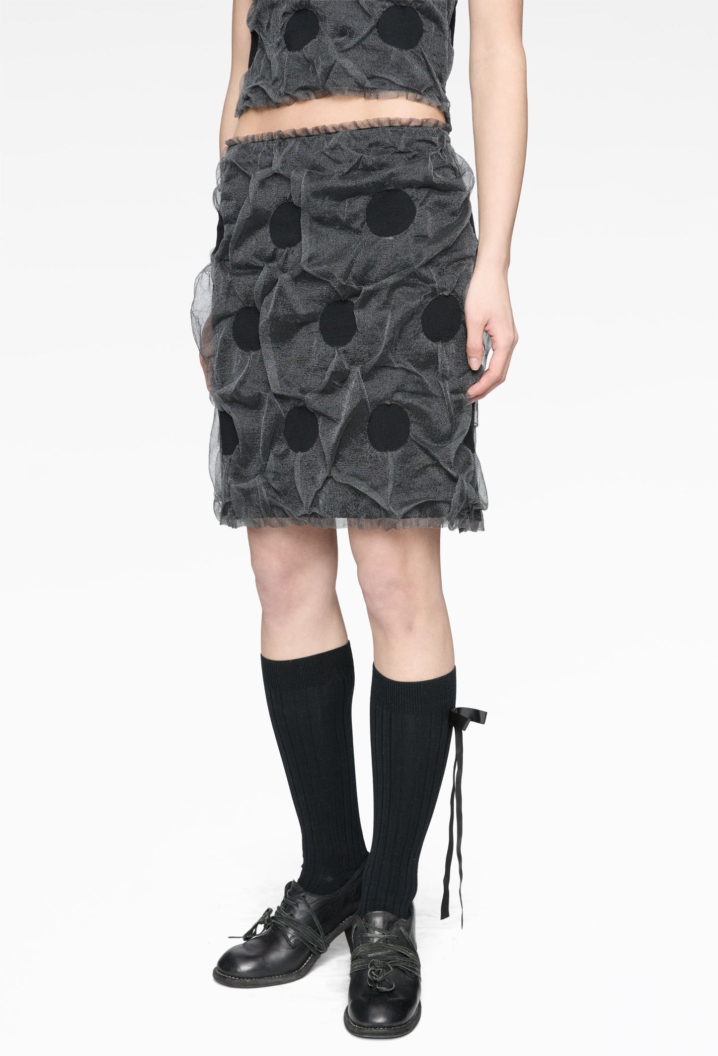 Polka Dot Bubble Gum Knit Skirt