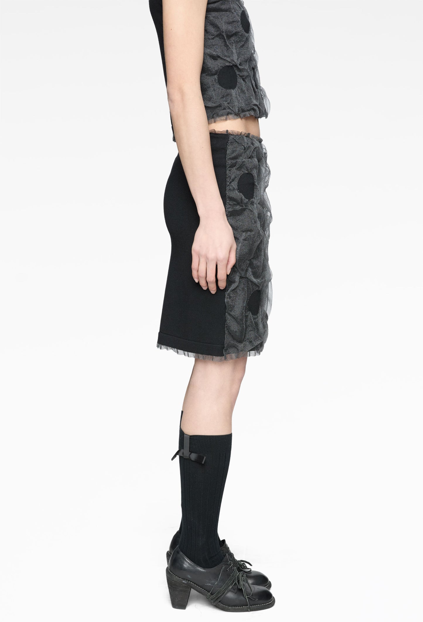 Polka Dot Bubble Gum Knit Skirt