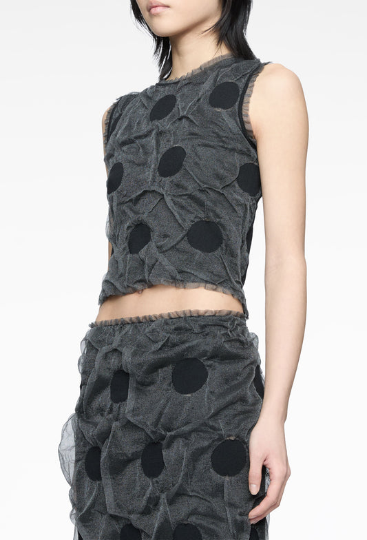 Polka Dot Bubble Gum Knit Top