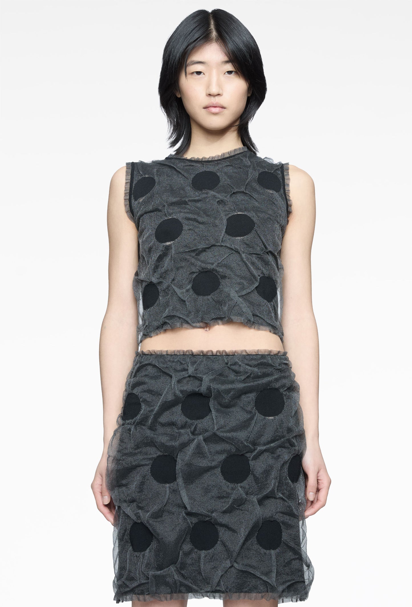 Polka Dot Bubble Gum Knit Top