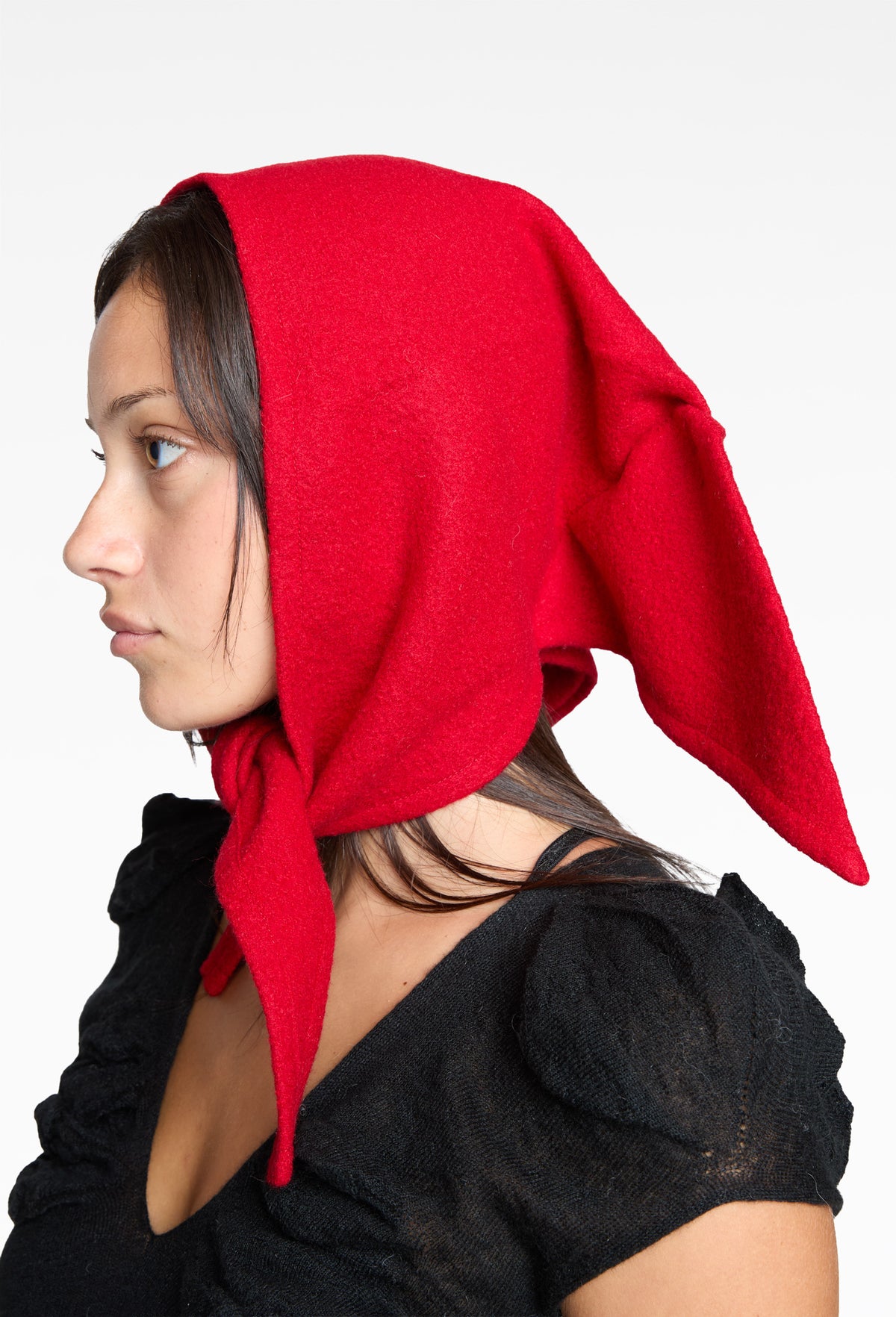 Red Lyra Felted Bonnet