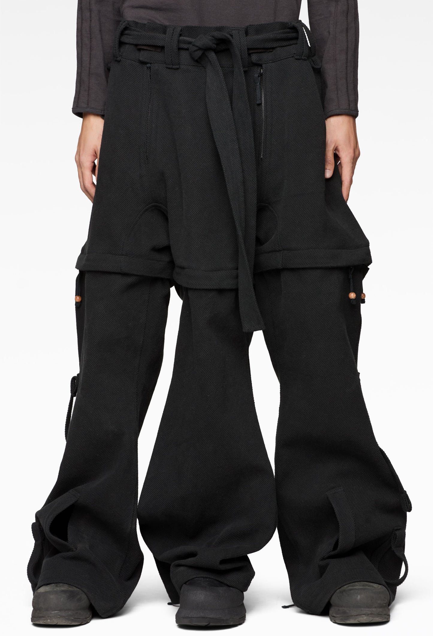 Sashiko Black Yatagarasu Pants