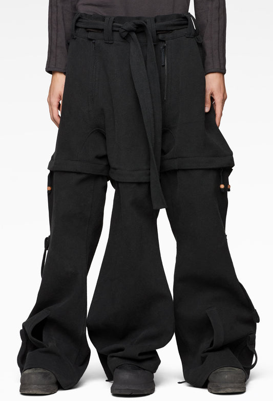 Sashiko Black Yatagarasu Pants