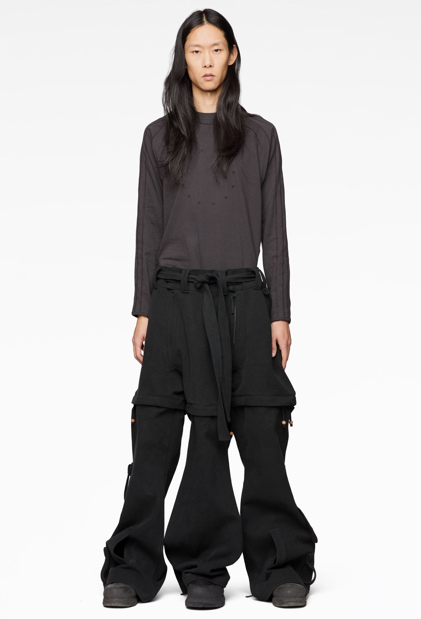 Sashiko Black Yatagarasu Pants