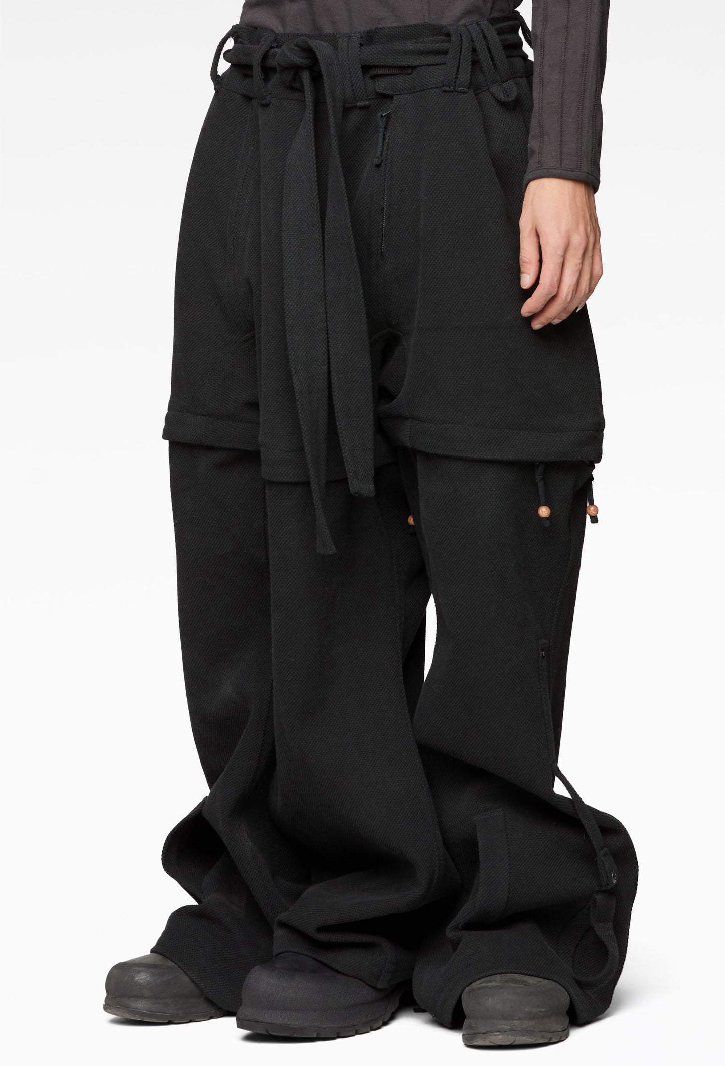 Sashiko Black Yatagarasu Pants