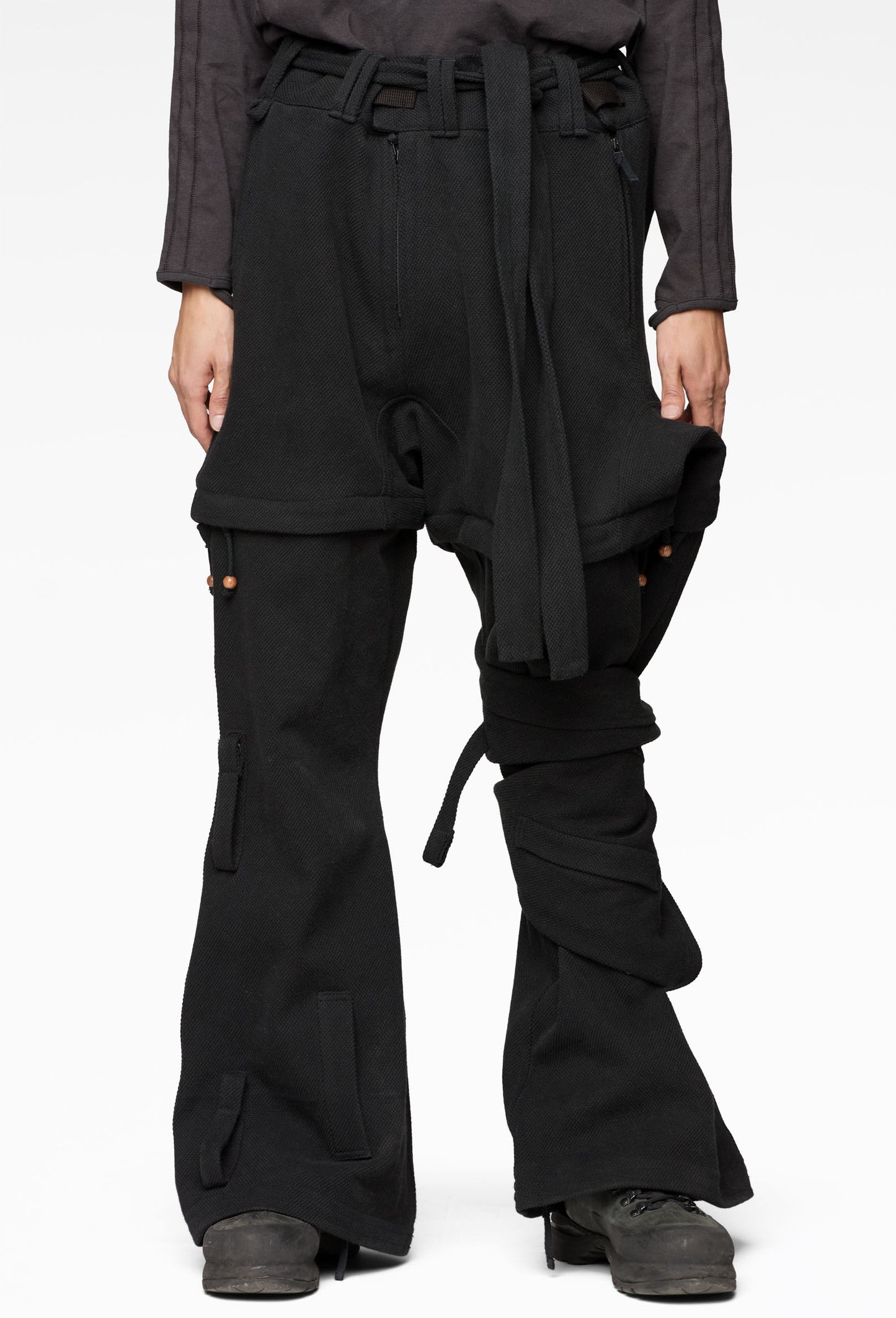 Sashiko Black Yatagarasu Pants