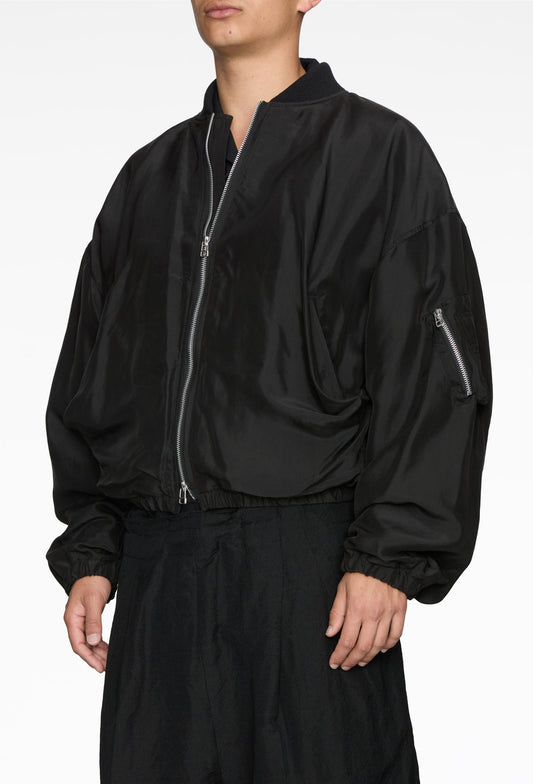 Silk Draped Ma1 Blouson