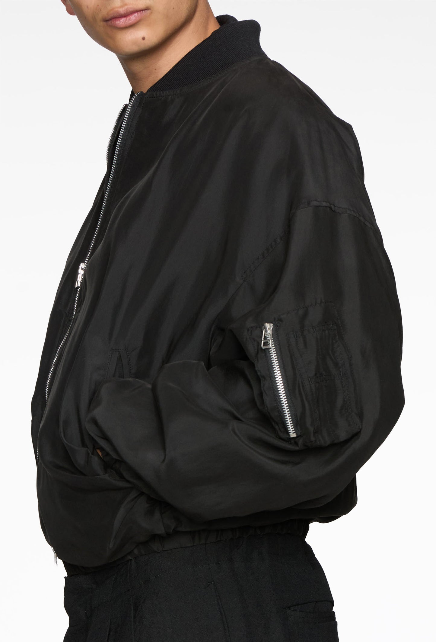 Silk Draped Ma1 Blouson