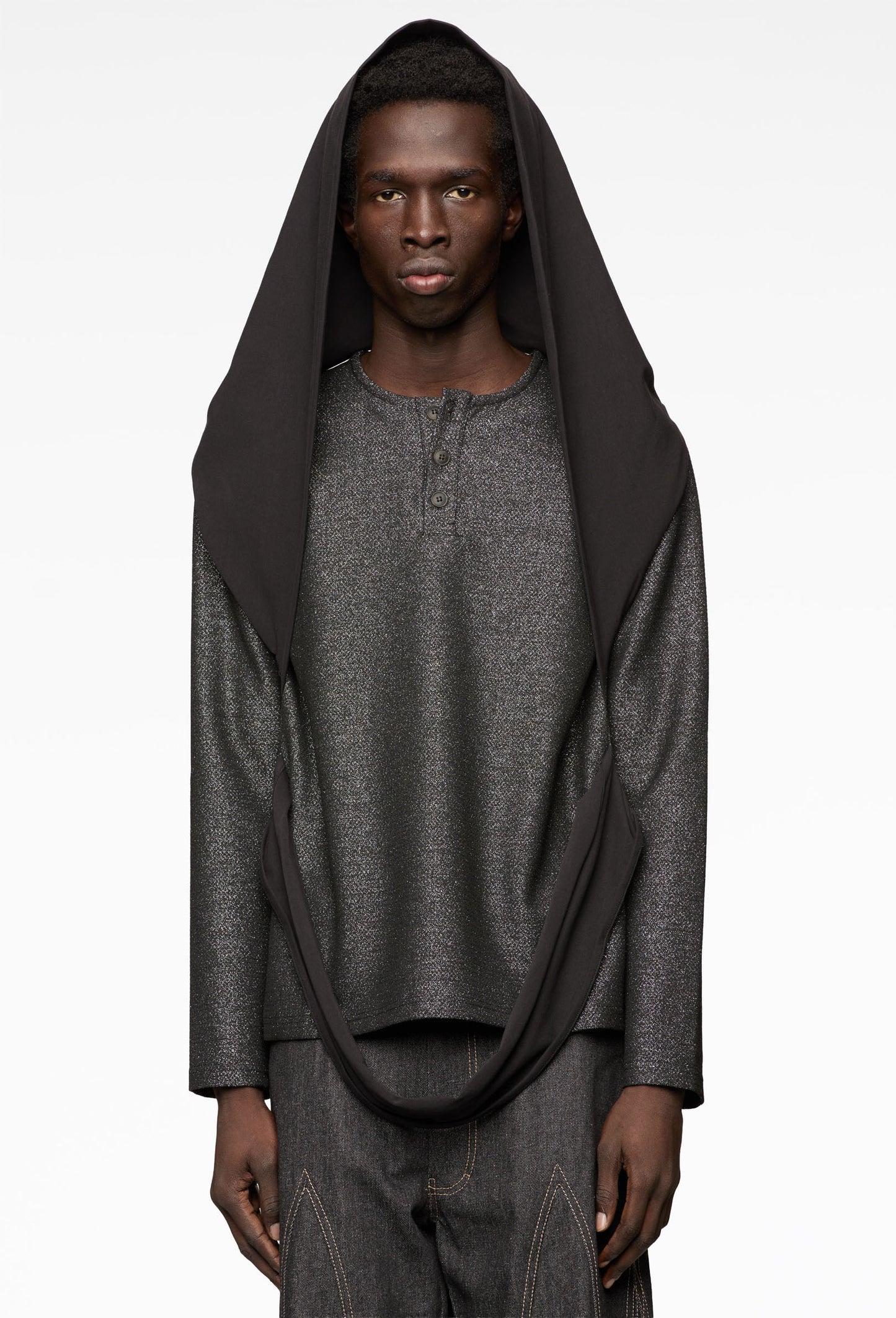 Silver-Metal Lifted Henley