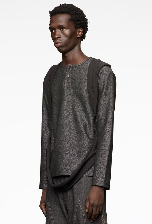 Silver-Metal Lifted Henley