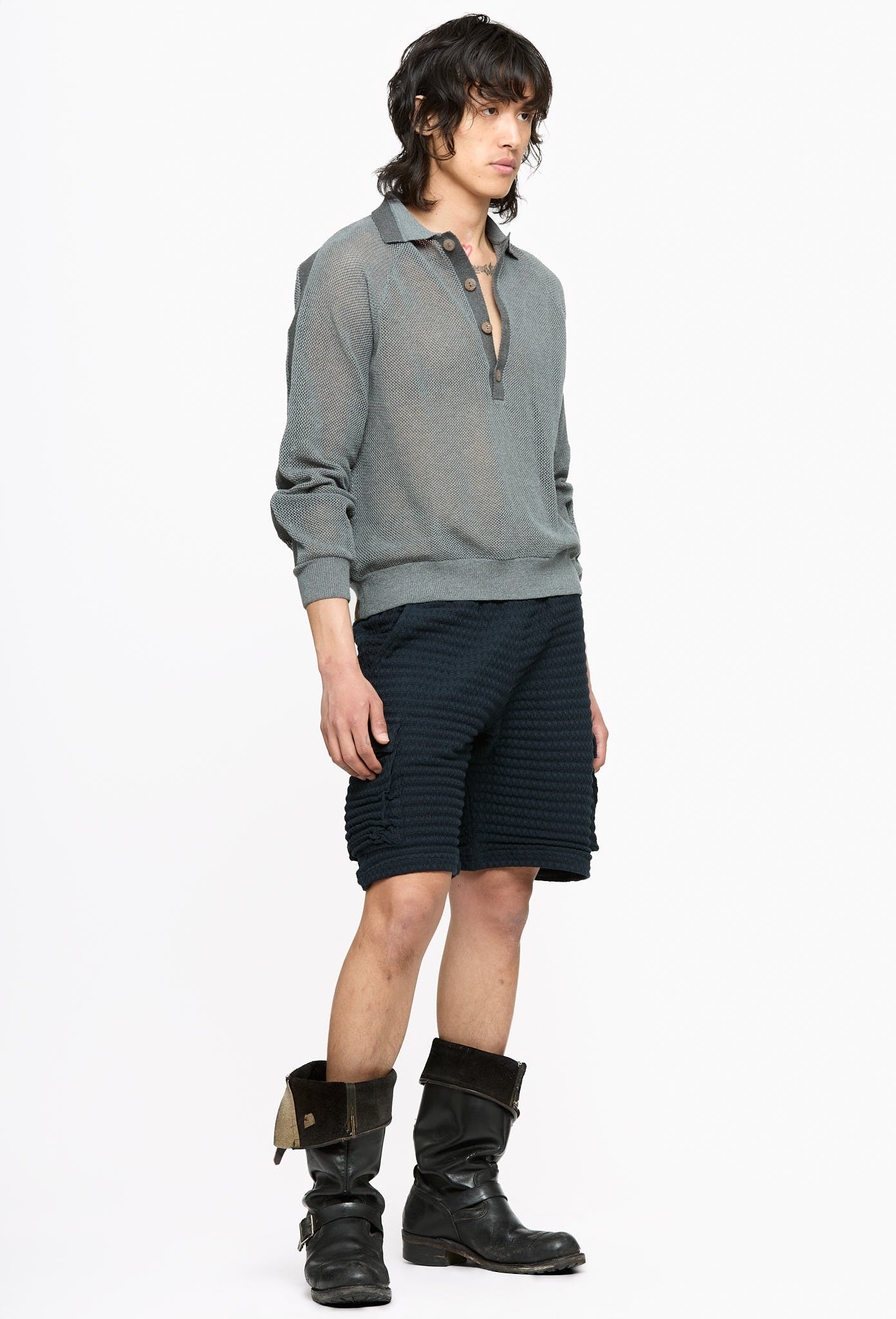Smoke Navy Relaxed Pockets Shorts Pants