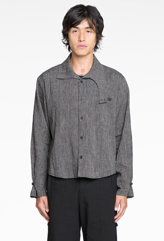 Stripe Modular Collar Work Shirt