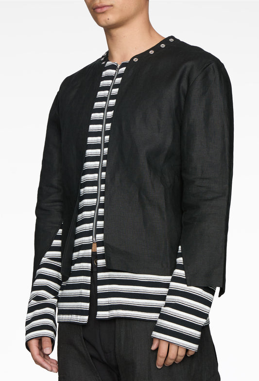 Striped Double Crewneck Top