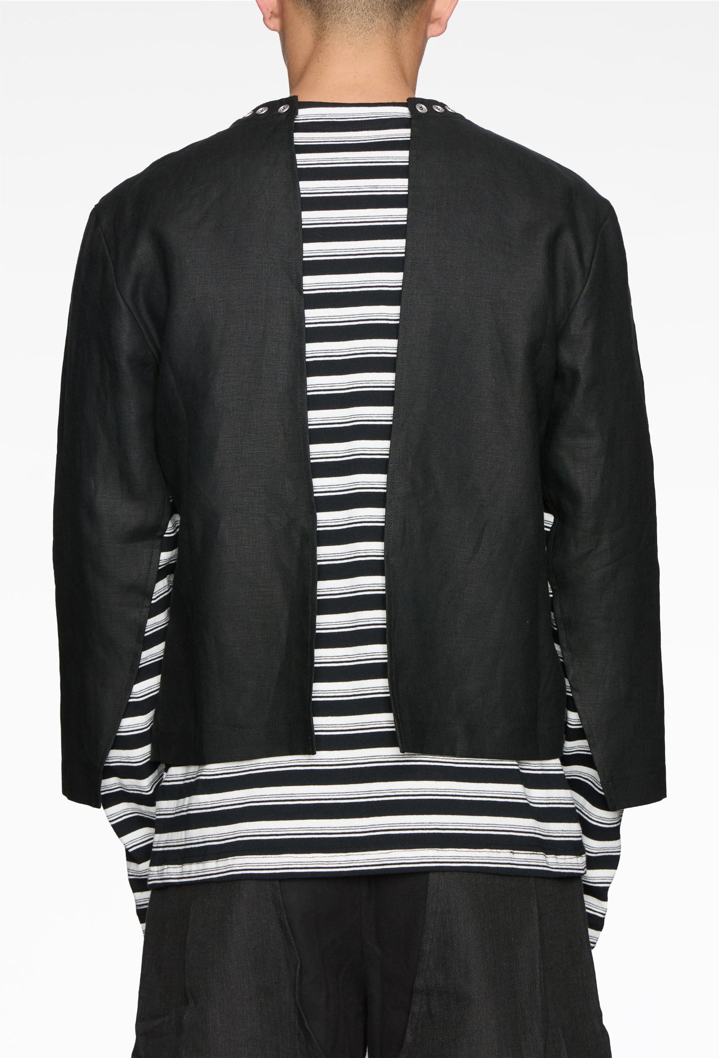 Striped Double Crewneck Top