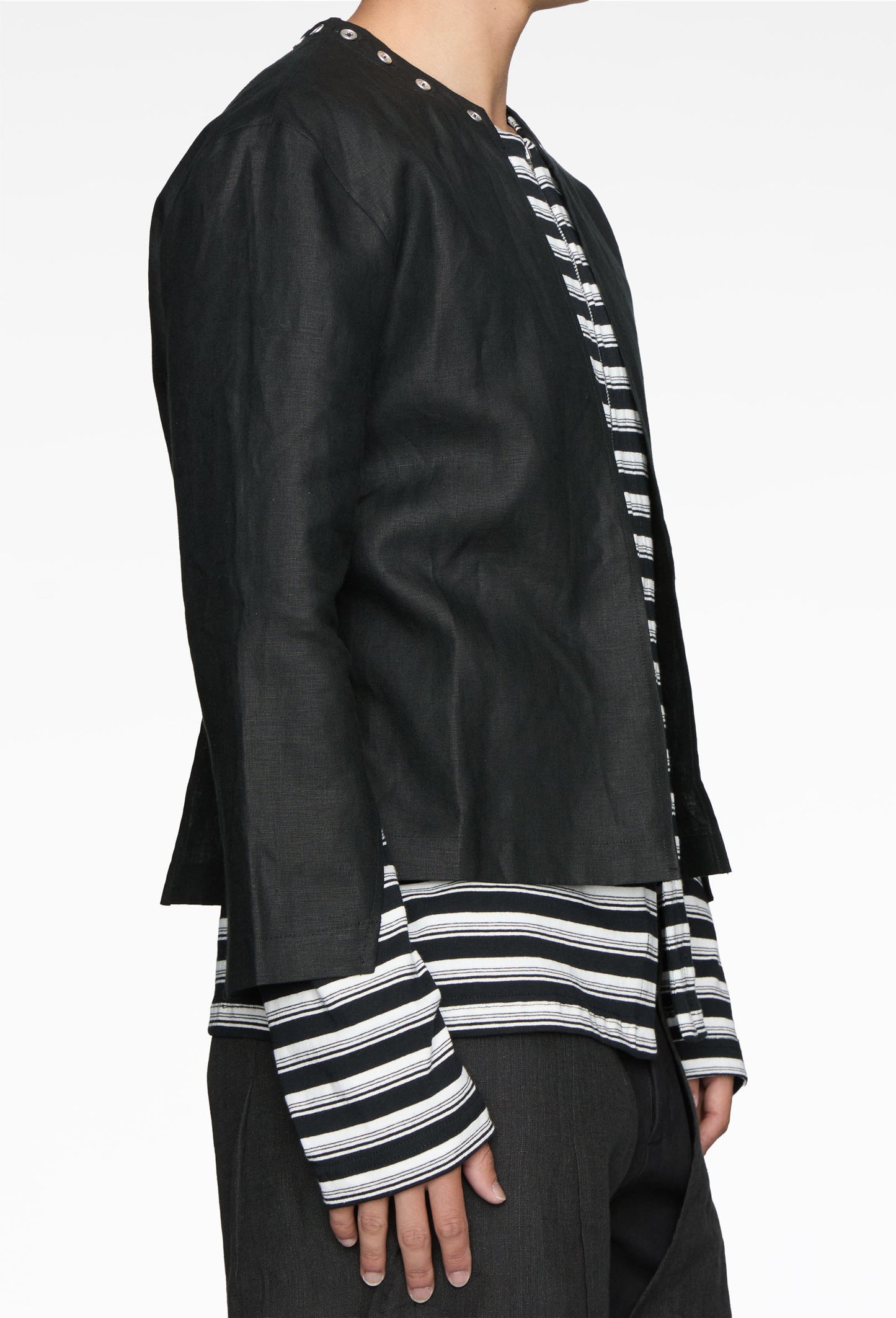 Striped Double Crewneck Top