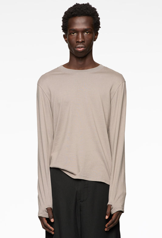 Taupe Silket Long Sleeve T-Shirt