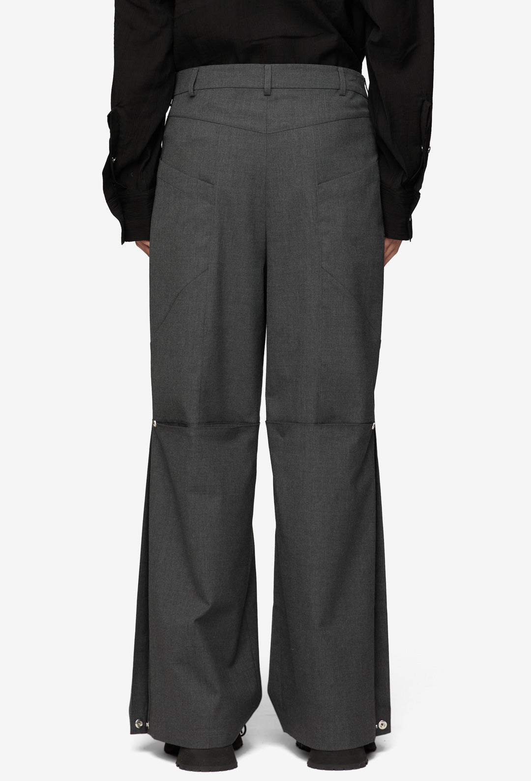 Volcanic Ash Side Pleats Wool Trousers
