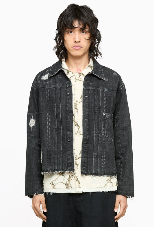 Washed Black Repaired Jacket