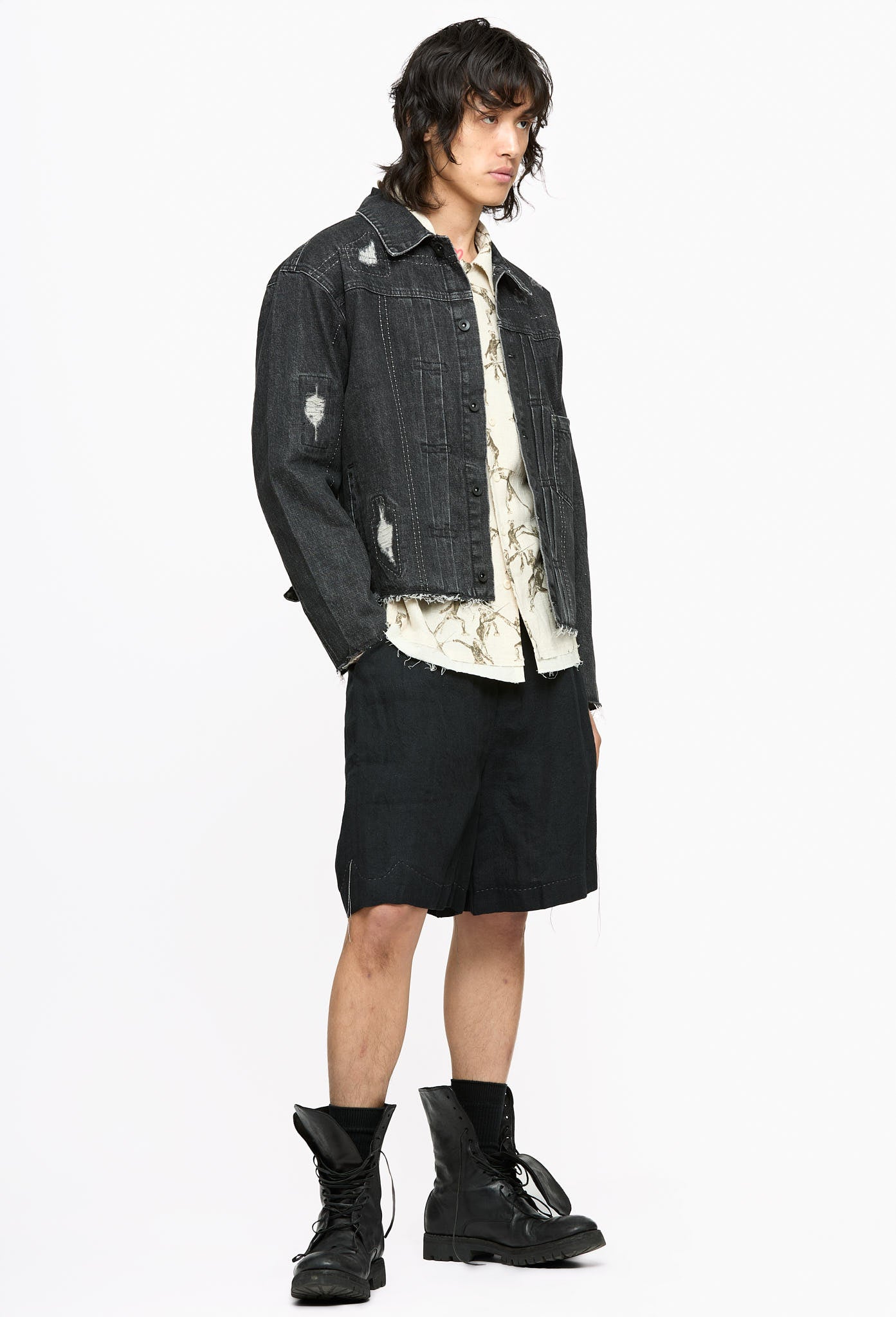 Washed Black Repaired Jacket