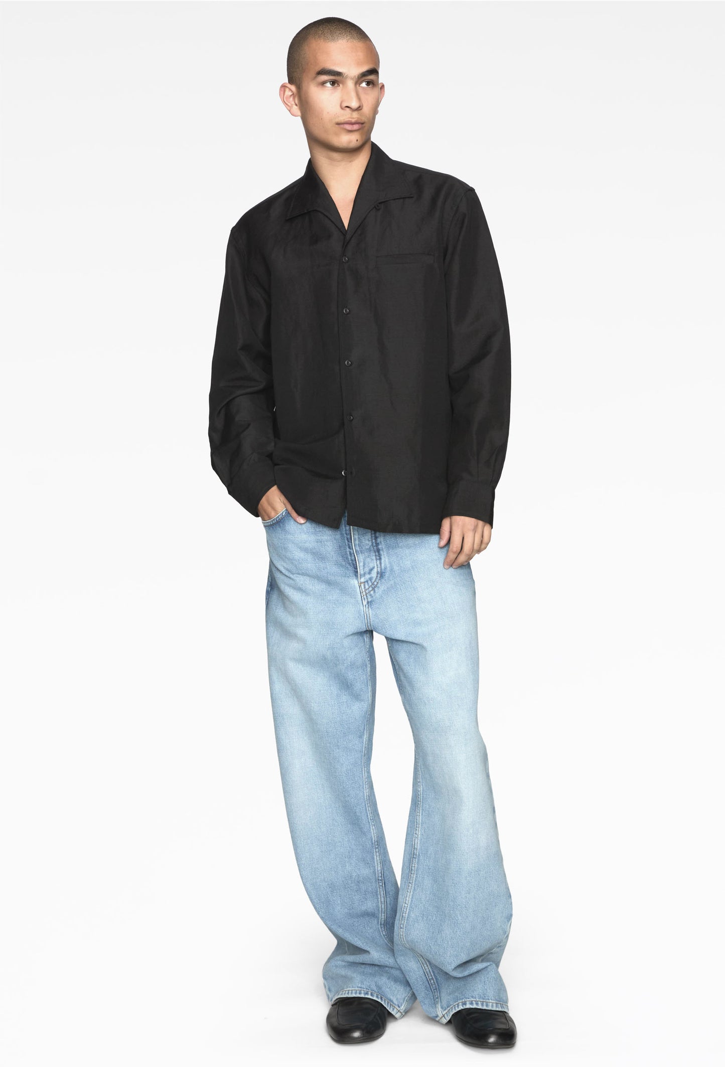 Washed Blue Steve Wide-Leg Denim Jeans