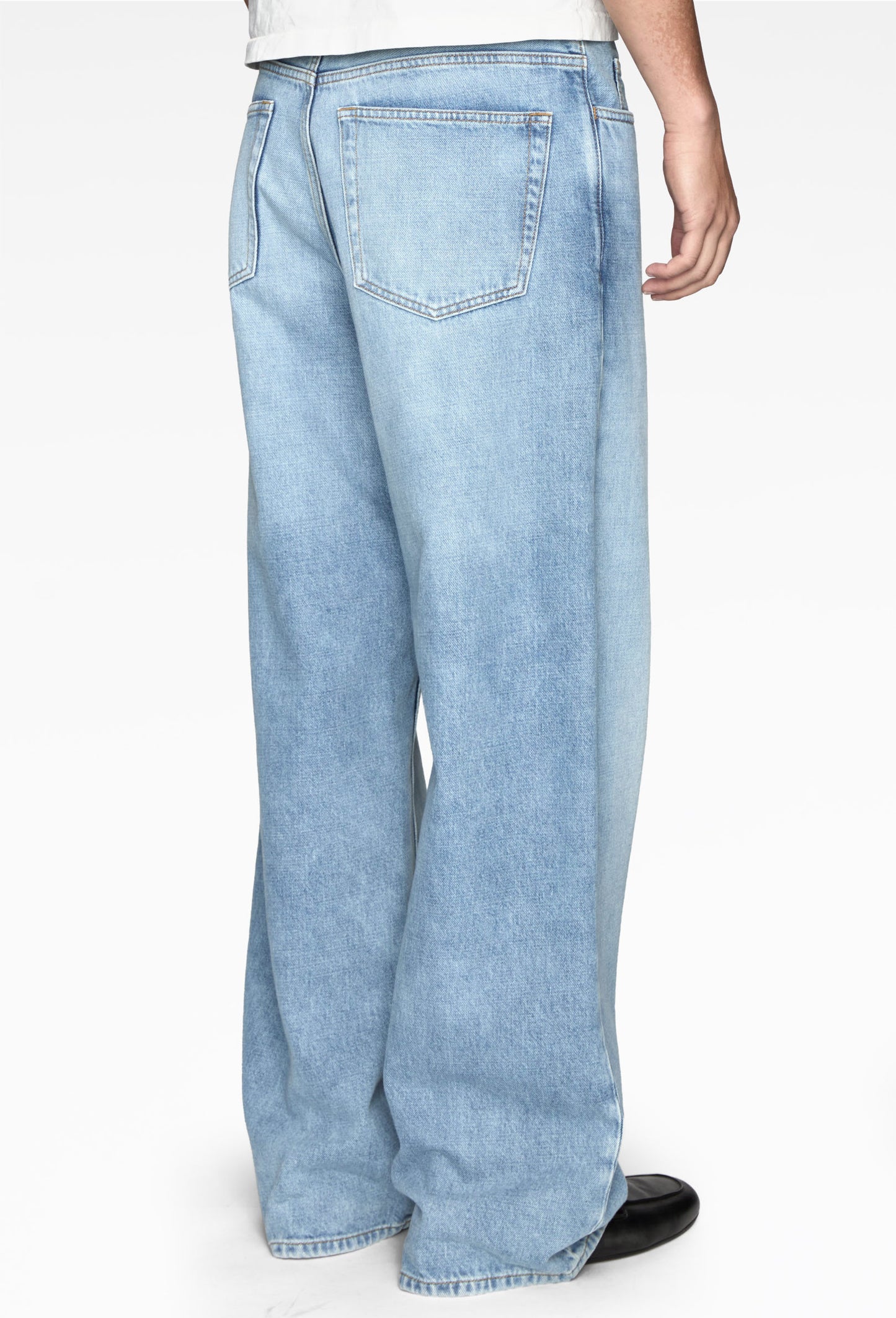 Washed Blue Steve Wide-Leg Denim Jeans