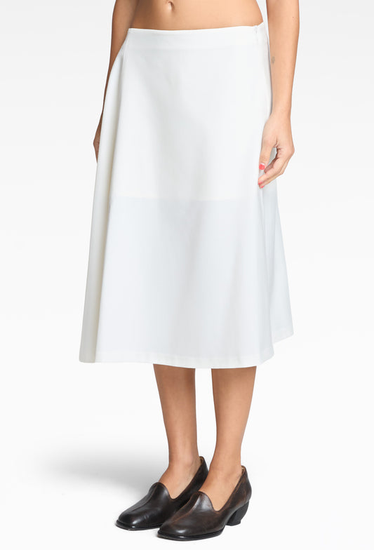 White Midi Woven Skirt