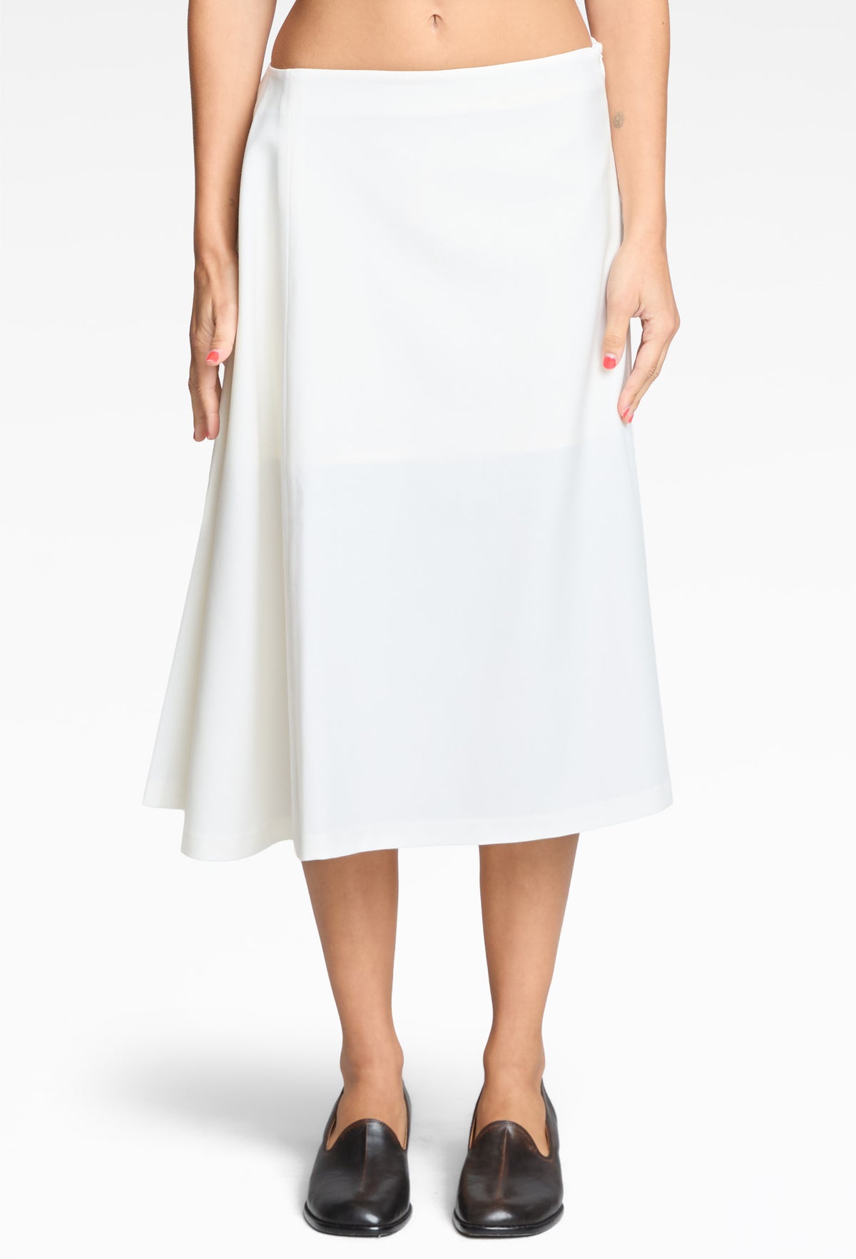White Midi Woven Skirt