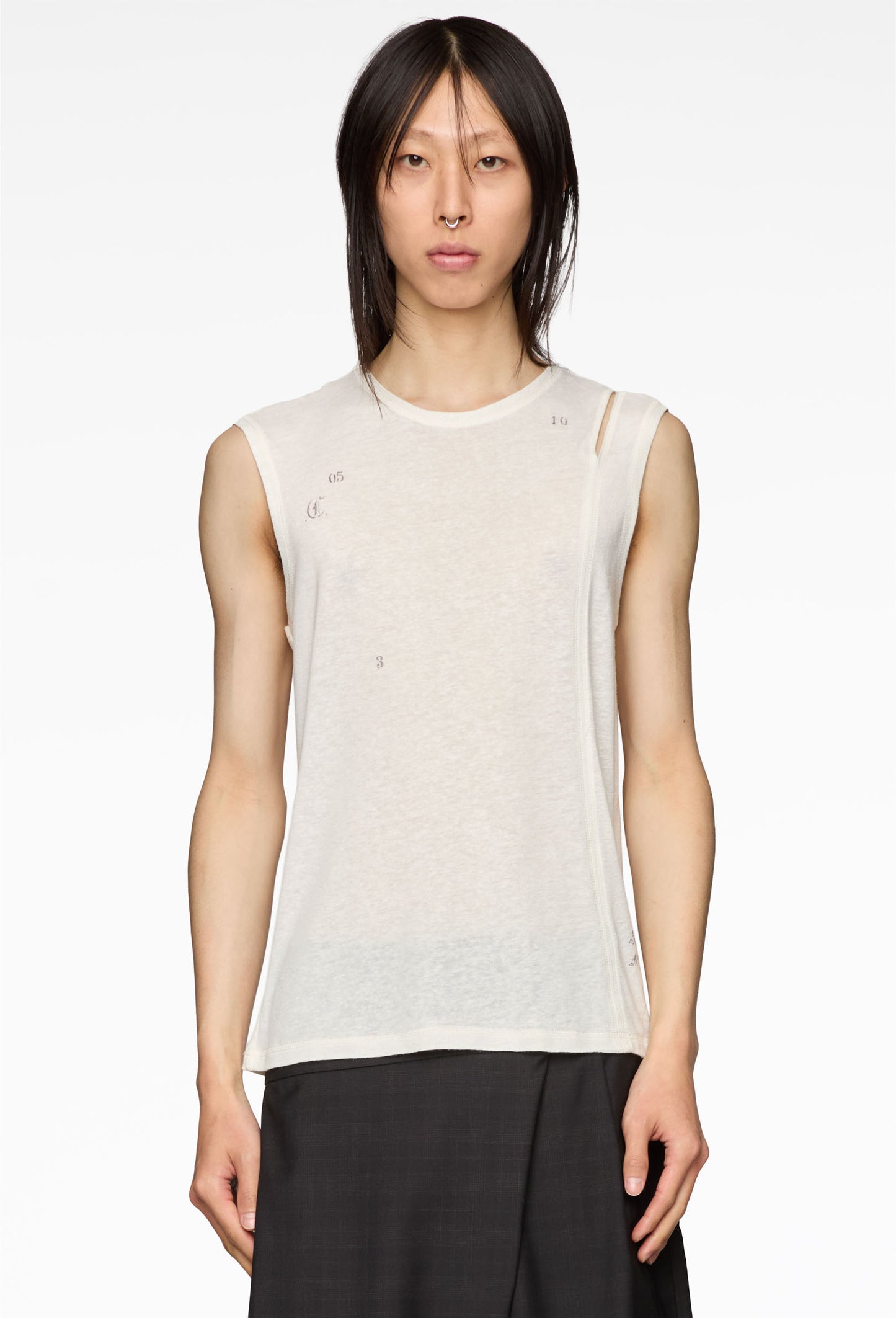 White Muscle Tee