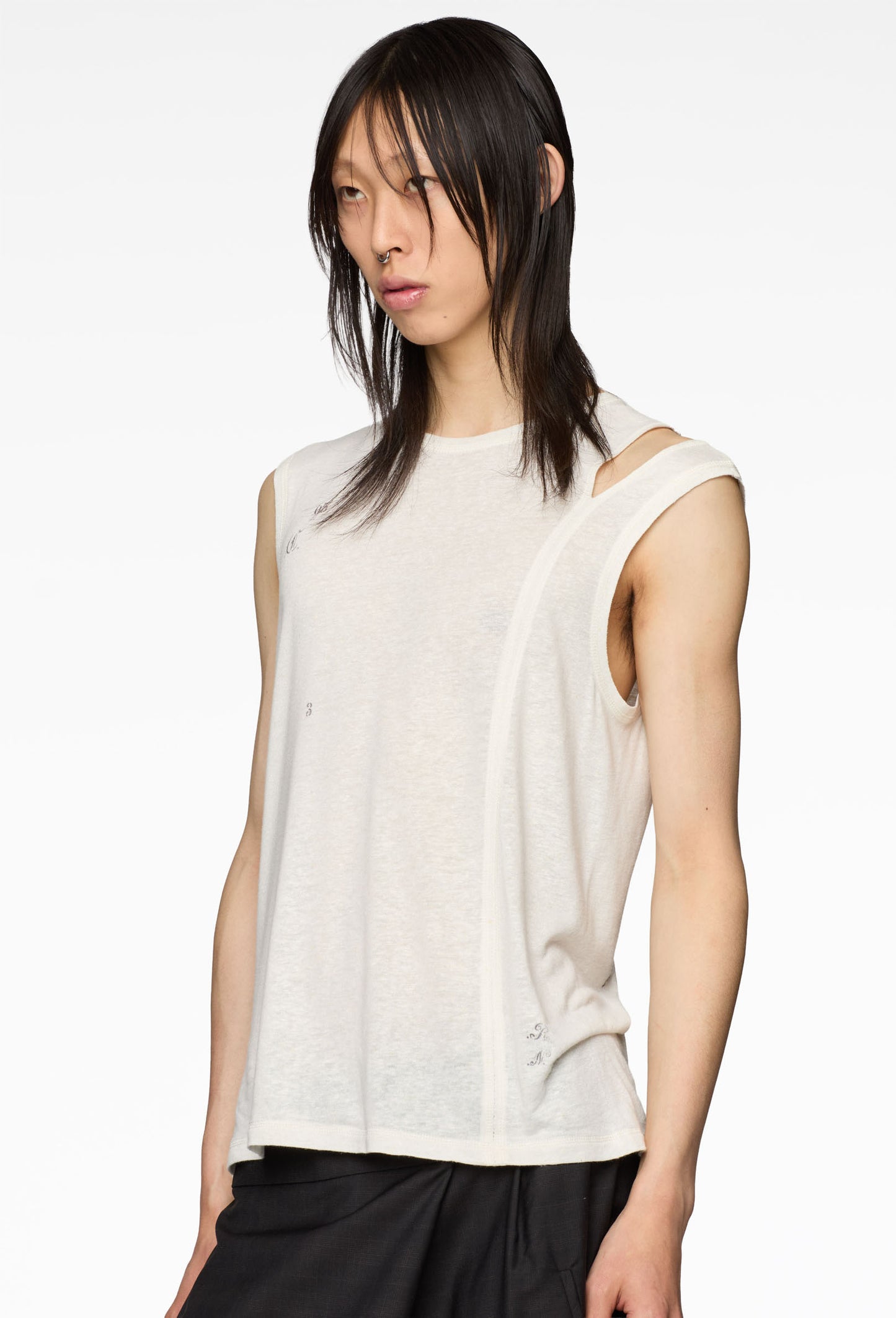 White Muscle Tee