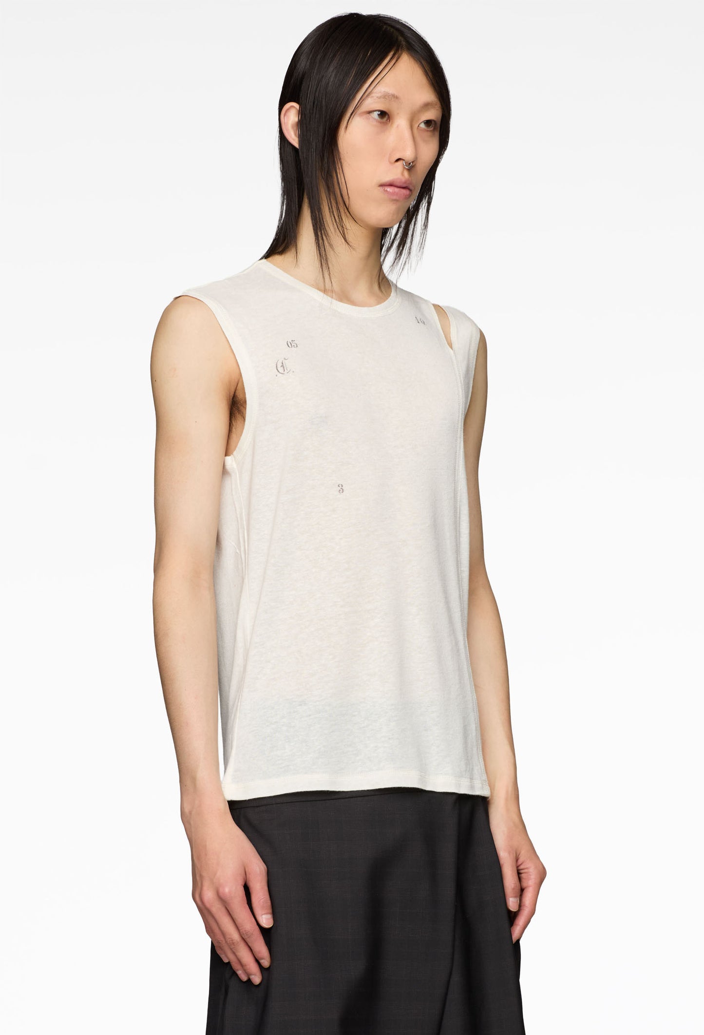White Muscle Tee