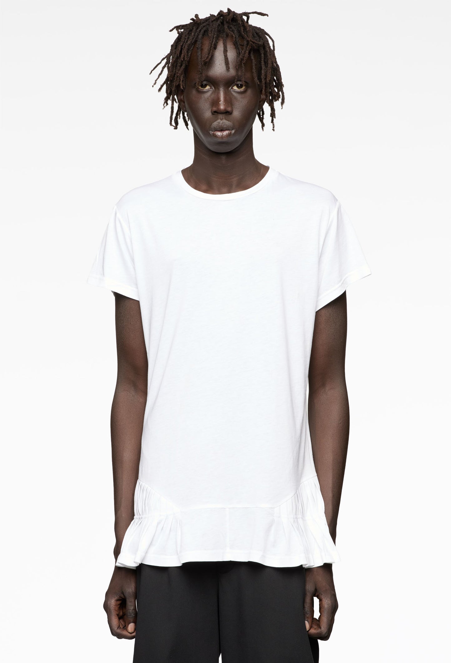 White Pleated T-Shirt