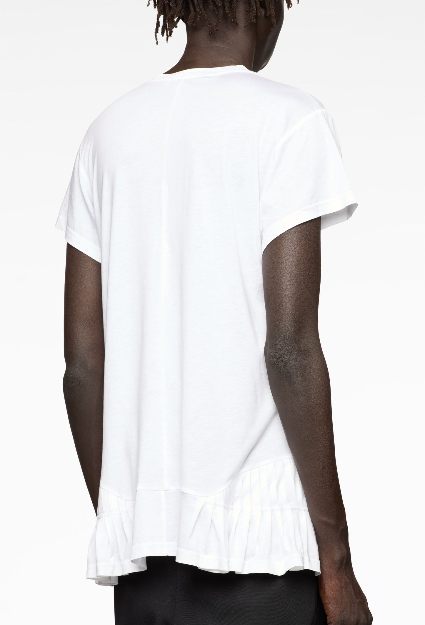 White Pleated T-Shirt