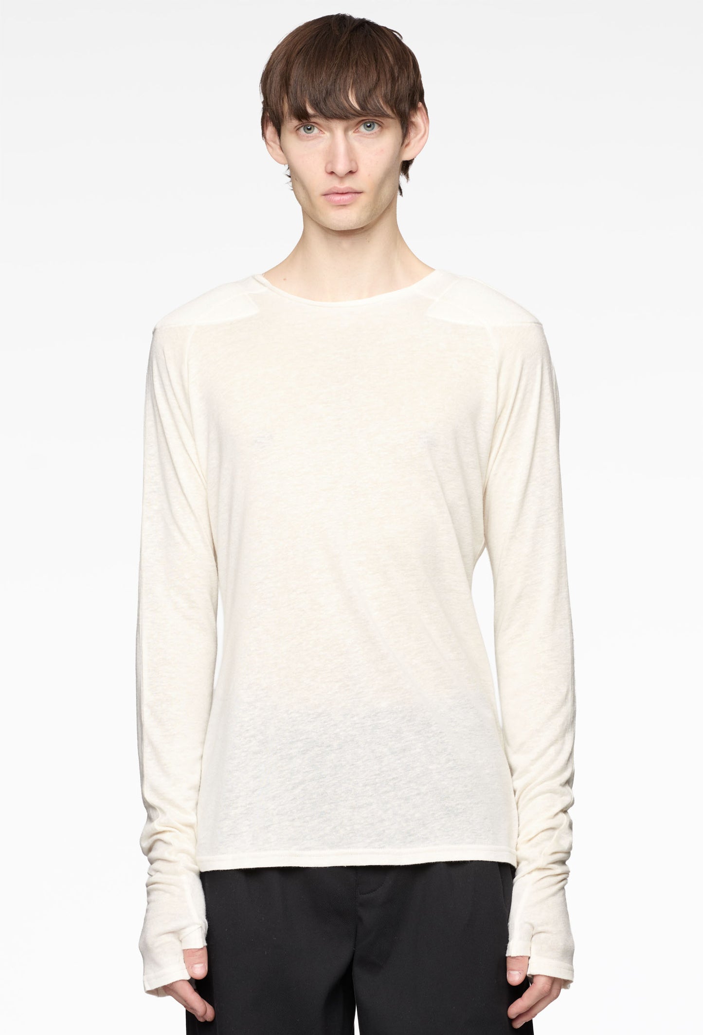White Shoulderpad Longsleeve